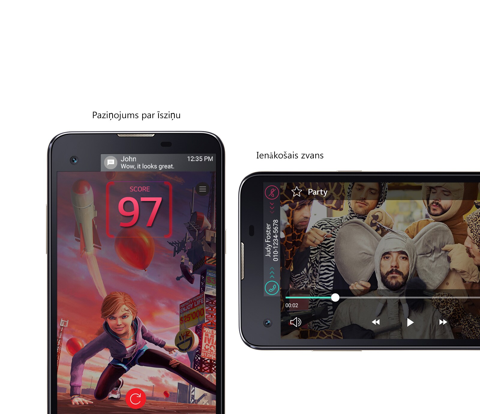 Otrs ekrāns — neuzkrītoši brīdinājumi